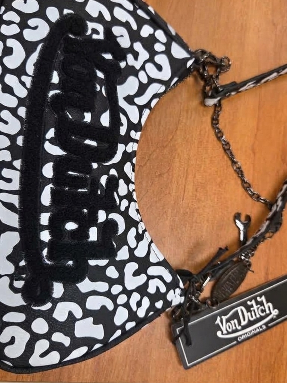 Von Dutch Black & White Patterned Key & Card Holder